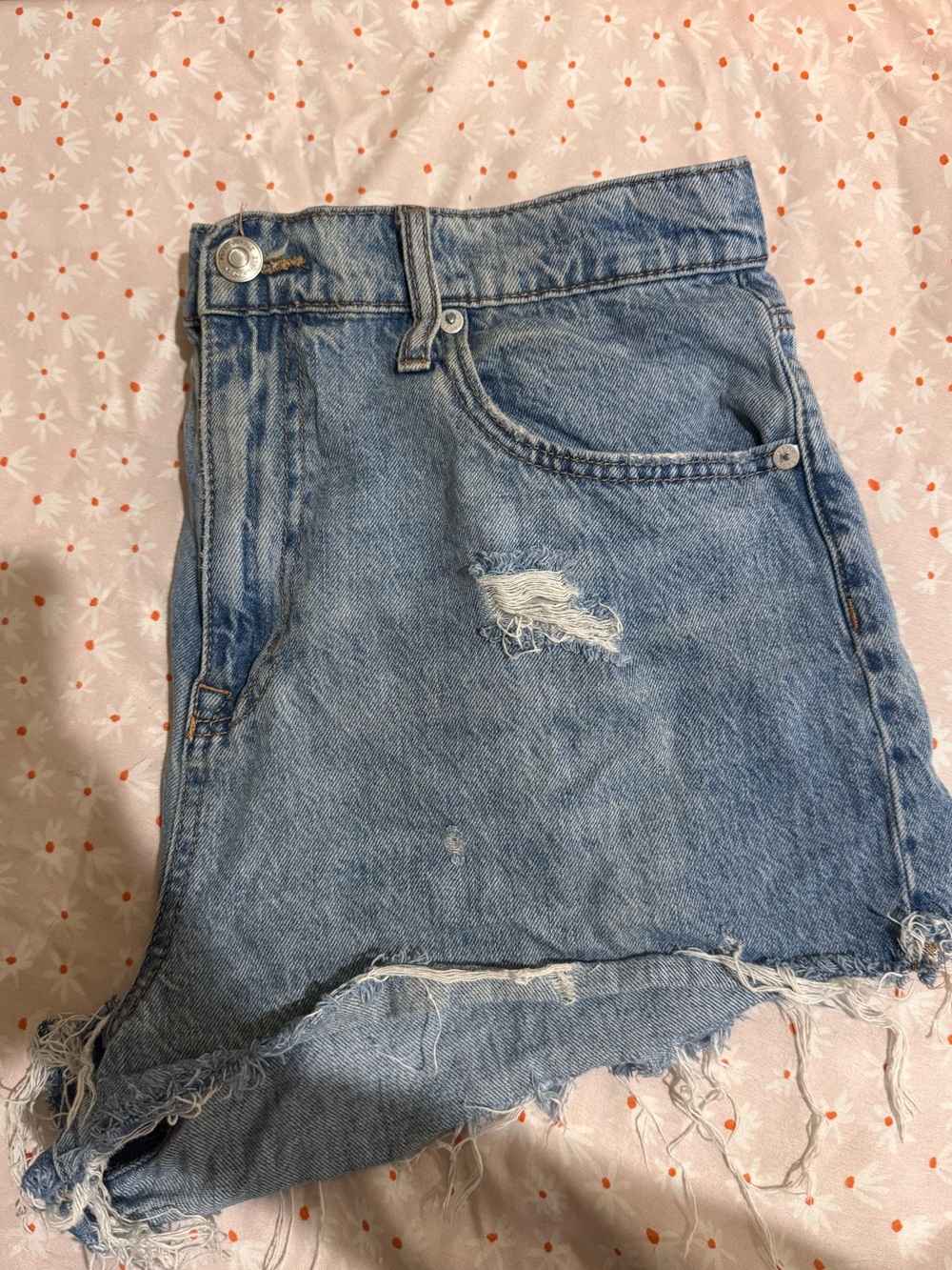 Aeropostale Light Blue Distressed Jean Shorts